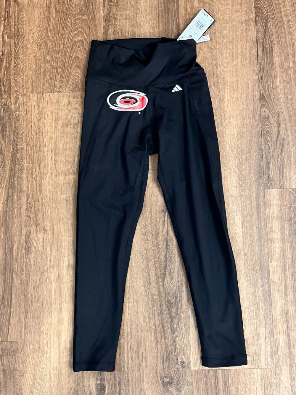 NEW Adidas Carolina Hurricanes Hockey Black Leggings Sz S